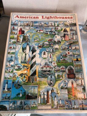 AMERICAN LIGHTHOUSES 1000 Pc Puzzle White Mountain #F67